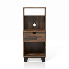 Transitional Compact Nightstand with 3 Shelves and 1 Drawer