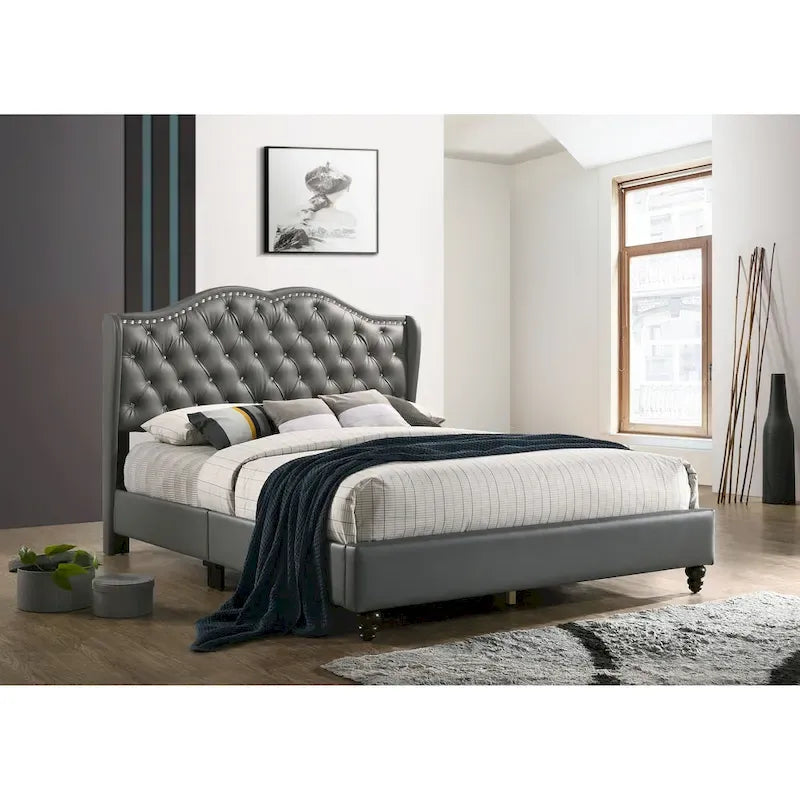 Jewel Tufted Upholstered Bed