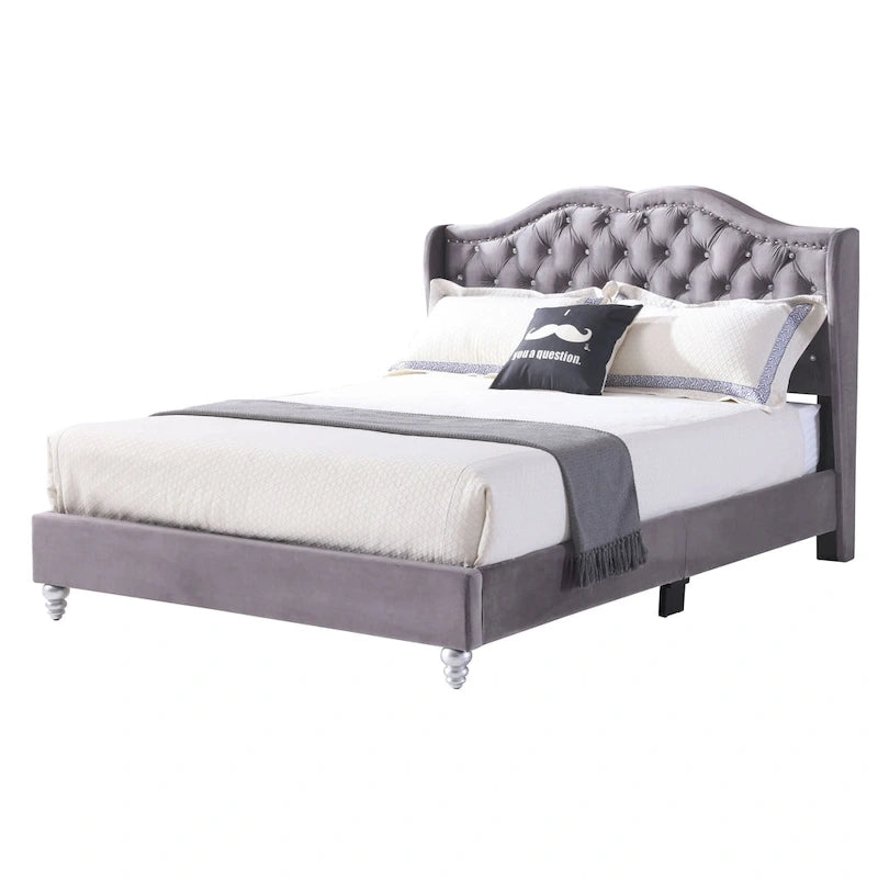 Jewel Tufted Upholstered Bed