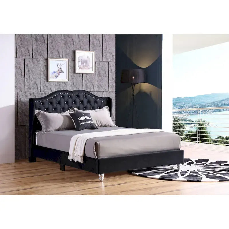 Jewel Tufted Upholstered Bed
