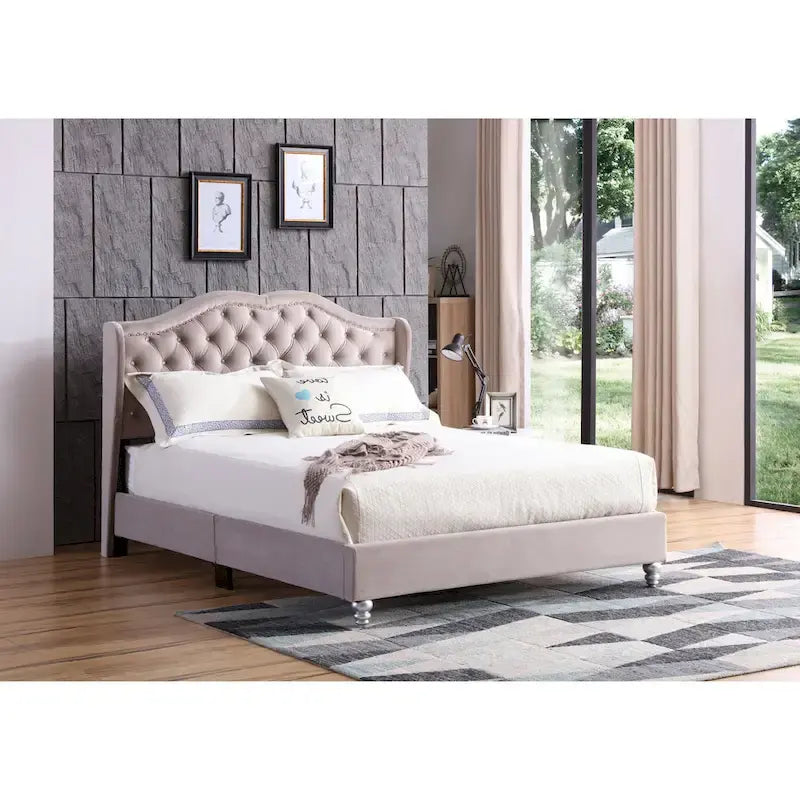 Jewel Tufted Upholstered Bed