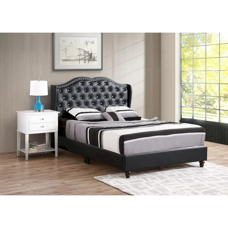 Jewel Tufted Upholstered Bed
