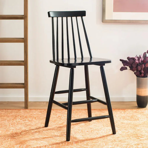 24-inch Spindle Counter Stool – Rubberwood Frame, Set of 2 | 18W x 21D x 39H in