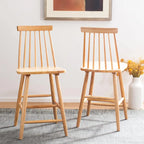 24-inch Spindle Counter Stool – Rubberwood Frame, Set of 2 | 18W x 21D x 39H in