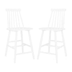 24-inch Spindle Counter Stool – Rubberwood Frame, Set of 2 | 18W x 21D x 39H in