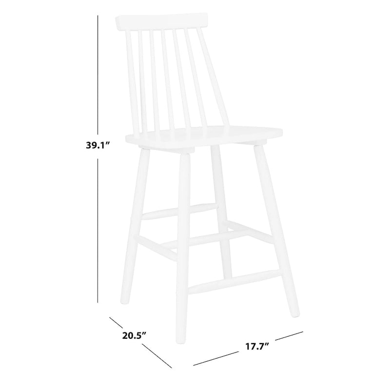 24-inch Spindle Counter Stool – Rubberwood Frame, Set of 2 | 18W x 21D x 39H in