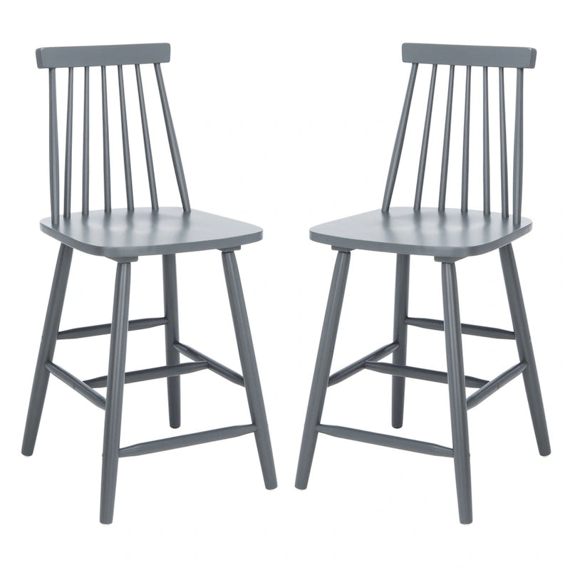 24-inch Spindle Counter Stool – Rubberwood Frame, Set of 2 | 18W x 21D x 39H in