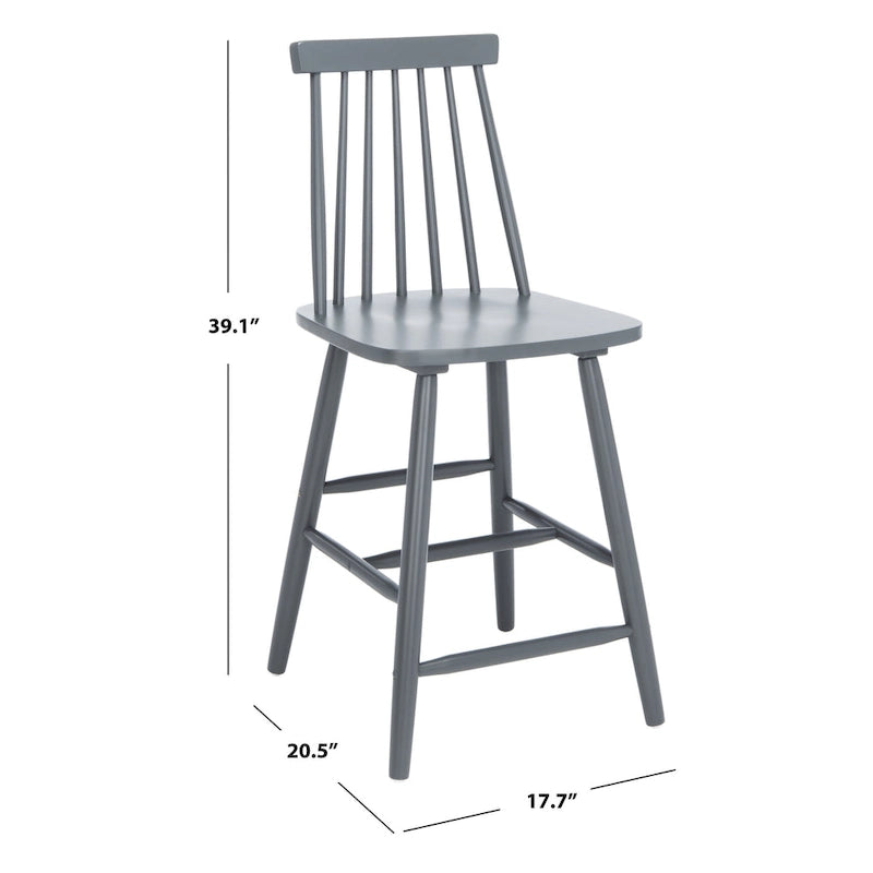 24-inch Spindle Counter Stool – Rubberwood Frame, Set of 2 | 18W x 21D x 39H in