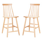 24-inch Spindle Counter Stool – Rubberwood Frame, Set of 2 | 18W x 21D x 39H in