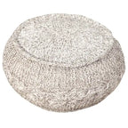 Natural Cable Knit Pouf Ottoman