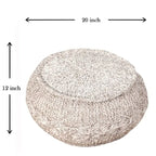 Natural Cable Knit Pouf Ottoman