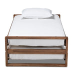 Expandable Twin to King Bed Frame – Rubberwood & MDF, Walnut Finish, No Box Spring Needed