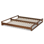 Expandable Twin to King Bed Frame – Rubberwood & MDF, Walnut Finish, No Box Spring Needed