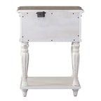Open Leg Nightstand with Bottom Shelf – Antique White Finish, 22W x 17D x 28H in