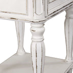 Open Leg Nightstand with Bottom Shelf – Antique White Finish, 22W x 17D x 28H in