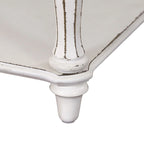 Open Leg Nightstand with Bottom Shelf – Antique White Finish, 22W x 17D x 28H in