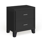 2-Drawer Nightstand – Espresso Finish, Solid Wood & Veneer | 22W x 16D x 24H in