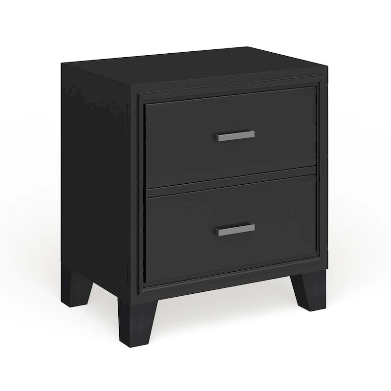 2-Drawer Nightstand – Espresso Finish, Solid Wood & Veneer | 22W x 16D x 24H in