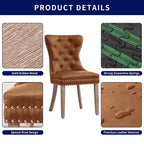 Faux Leather Wing-Back Dining Chair with Button & Rivet Detail – Set of 2 | 19W x 18D x 37H in