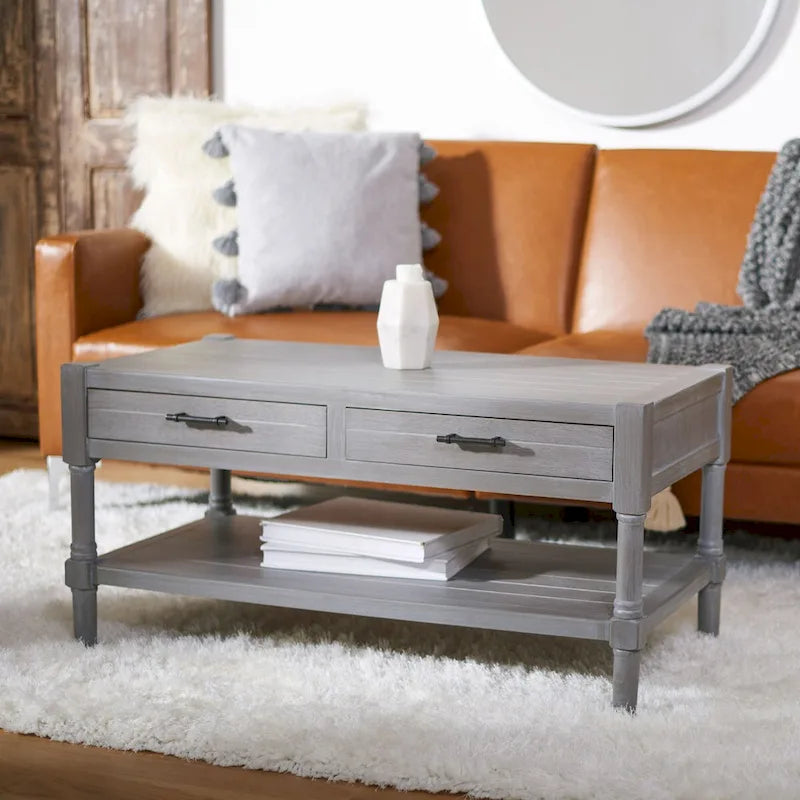 2-Drawer Bottom Shelf Coffee Table - 37.8 W x 19 L x 19 H - 38Wx19Dx19H