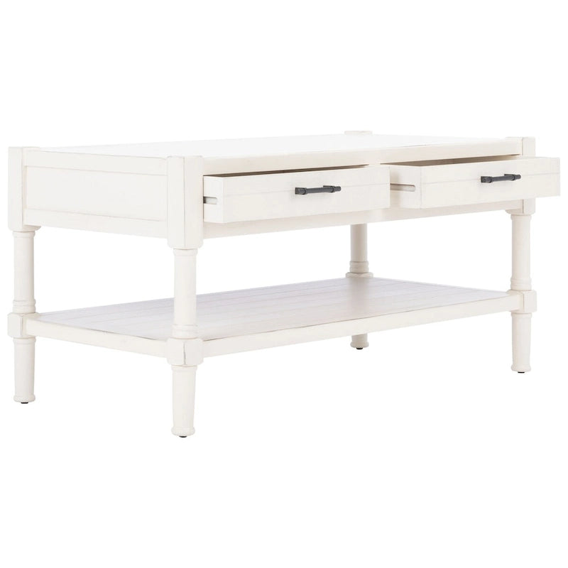 2-Drawer Bottom Shelf Coffee Table - 37.8 W x 19 L x 19 H - 38Wx19Dx19H