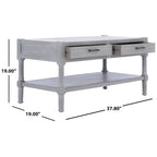 2-Drawer Bottom Shelf Coffee Table - 37.8 W x 19 L x 19 H - 38Wx19Dx19H