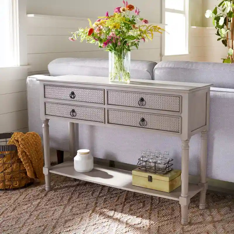 4-Drawer Console Table – 42W x 13D x 29.5H in