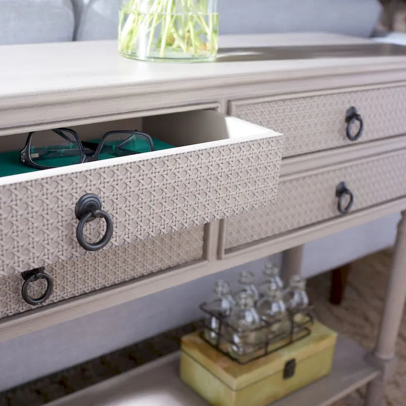 4-Drawer Console Table – 42W x 13D x 29.5H in