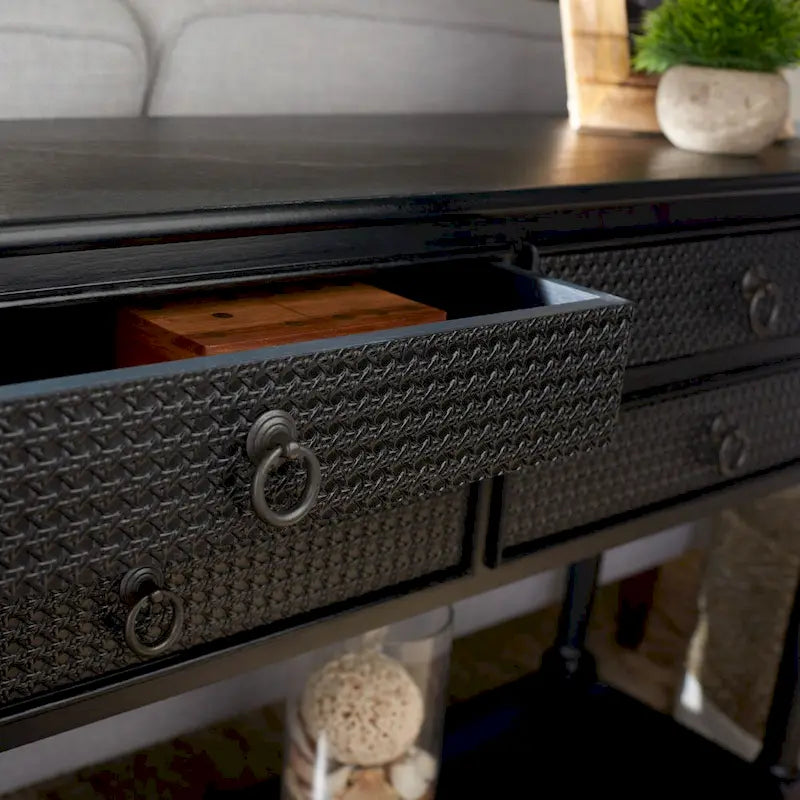 4-Drawer Console Table – 42W x 13D x 29.5H in