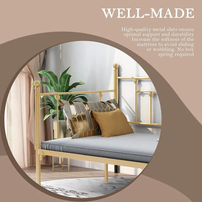 Metal Daybed Frame – Heavy Duty Twin Size Sofa Bed