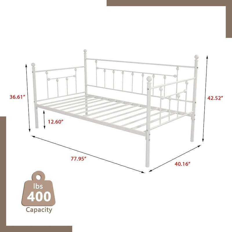 Metal Daybed Frame – Heavy Duty Twin Size Sofa Bed
