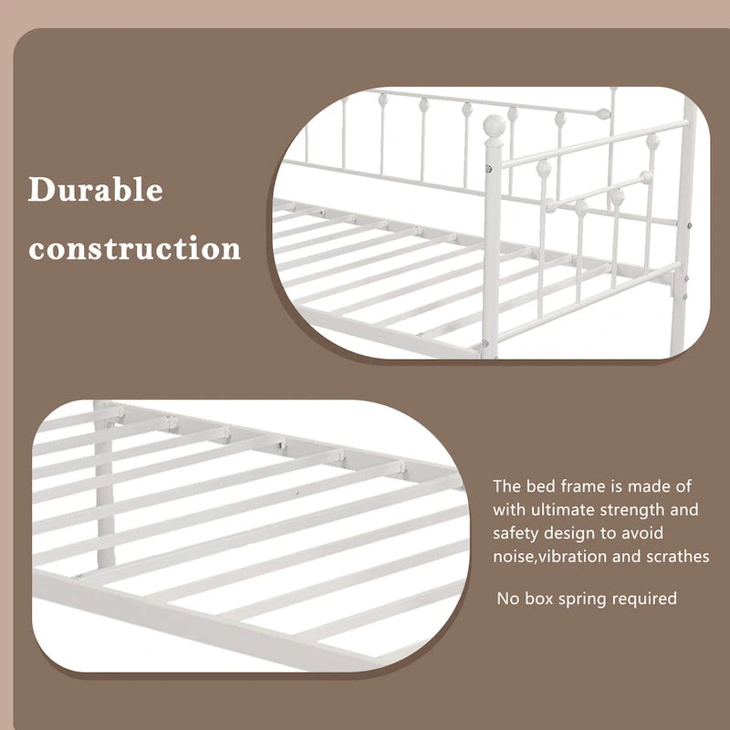 Metal Daybed Frame – Heavy Duty Twin Size Sofa Bed