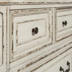 Magnolia Manor Upholstered Bed, and Dresser and Mirror Set