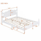 Full Size Wood Platform Bed Frame with Wooden Slat Support – Retro Style