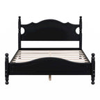 Full Size Wood Platform Bed Frame with Wooden Slat Support – Retro Style