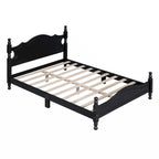 Full Size Wood Platform Bed Frame with Wooden Slat Support – Retro Style