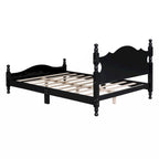 Full Size Wood Platform Bed Frame with Wooden Slat Support – Retro Style