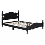 Full Size Wood Platform Bed Frame with Wooden Slat Support – Retro Style
