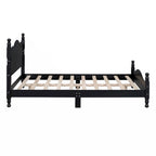 Full Size Wood Platform Bed Frame with Wooden Slat Support – Retro Style