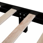 Full Size Wood Platform Bed Frame with Wooden Slat Support – Retro Style