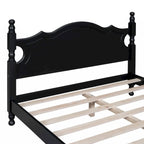 Full Size Wood Platform Bed Frame with Wooden Slat Support – Retro Style