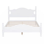 Full Size Wood Platform Bed Frame with Wooden Slat Support – Retro Style
