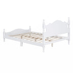 Full Size Wood Platform Bed Frame with Wooden Slat Support – Retro Style