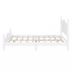 Full Size Wood Platform Bed Frame with Wooden Slat Support – Retro Style