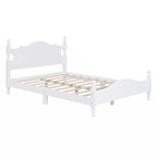 Full Size Wood Platform Bed Frame with Wooden Slat Support – Retro Style