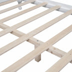Full Size Wood Platform Bed Frame with Wooden Slat Support – Retro Style