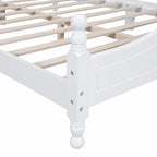 Full Size Wood Platform Bed Frame with Wooden Slat Support – Retro Style