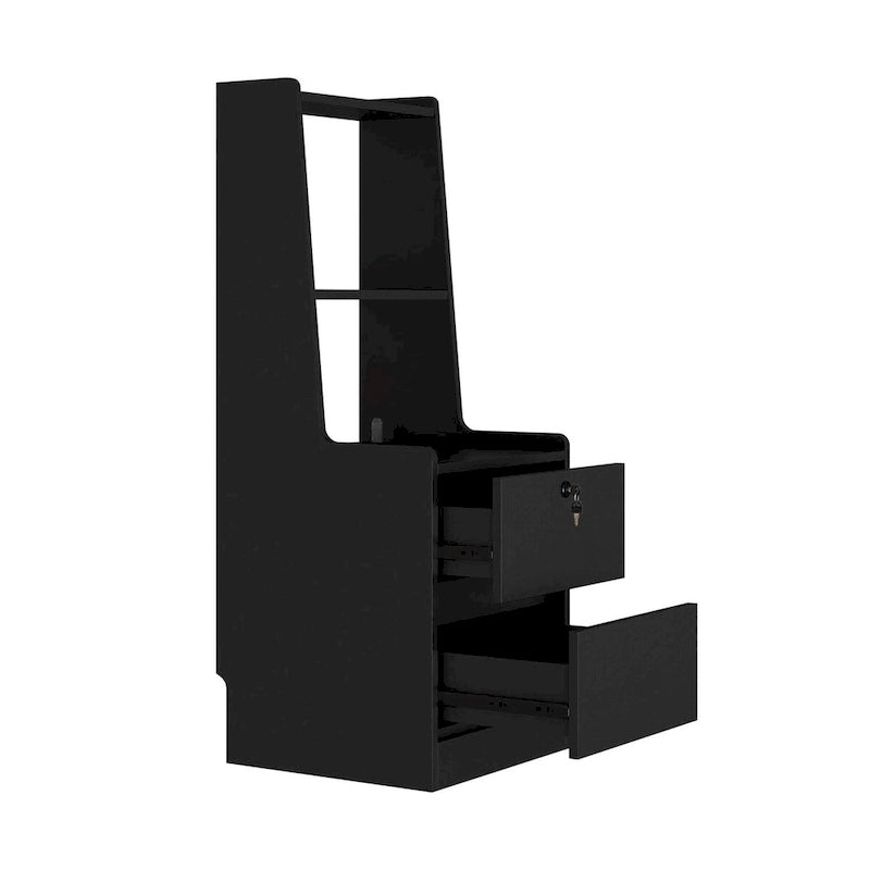 Modern Smart Nightstand with Charging Station and Night Light