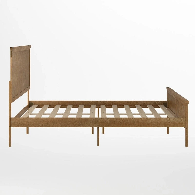 Solid Wood Platform Bed Frame with Headboard and Footboard – Queen or King, 800 lb Capacity