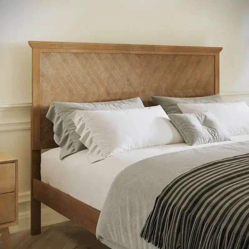 Solid Wood Platform Bed Frame with Headboard and Footboard – Queen or King, 800 lb Capacity